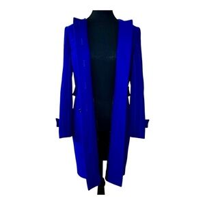 Italian Made Wool Coat, Space Couture, Blue, New Condition, Size 42, S/M or 4-6